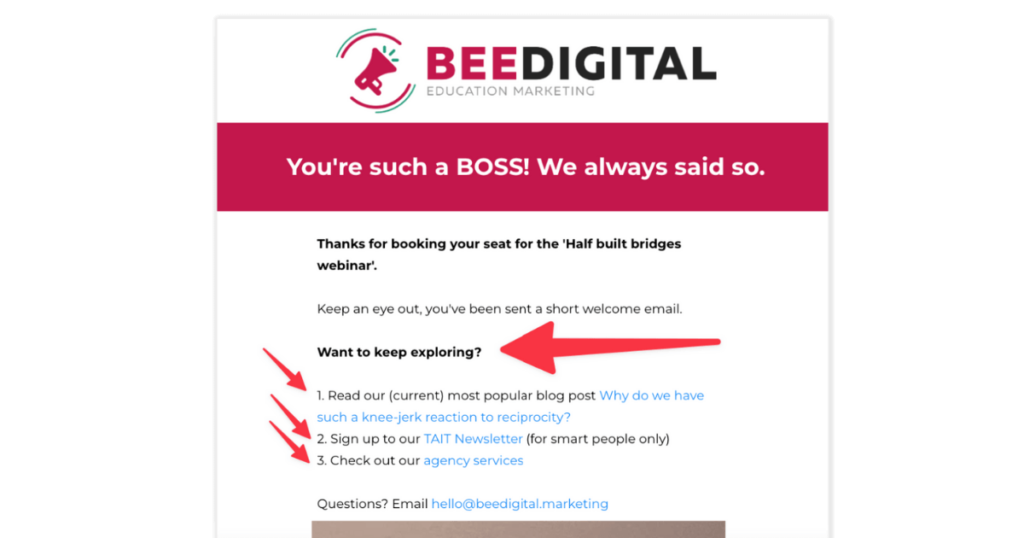 Optimise your thank you pages