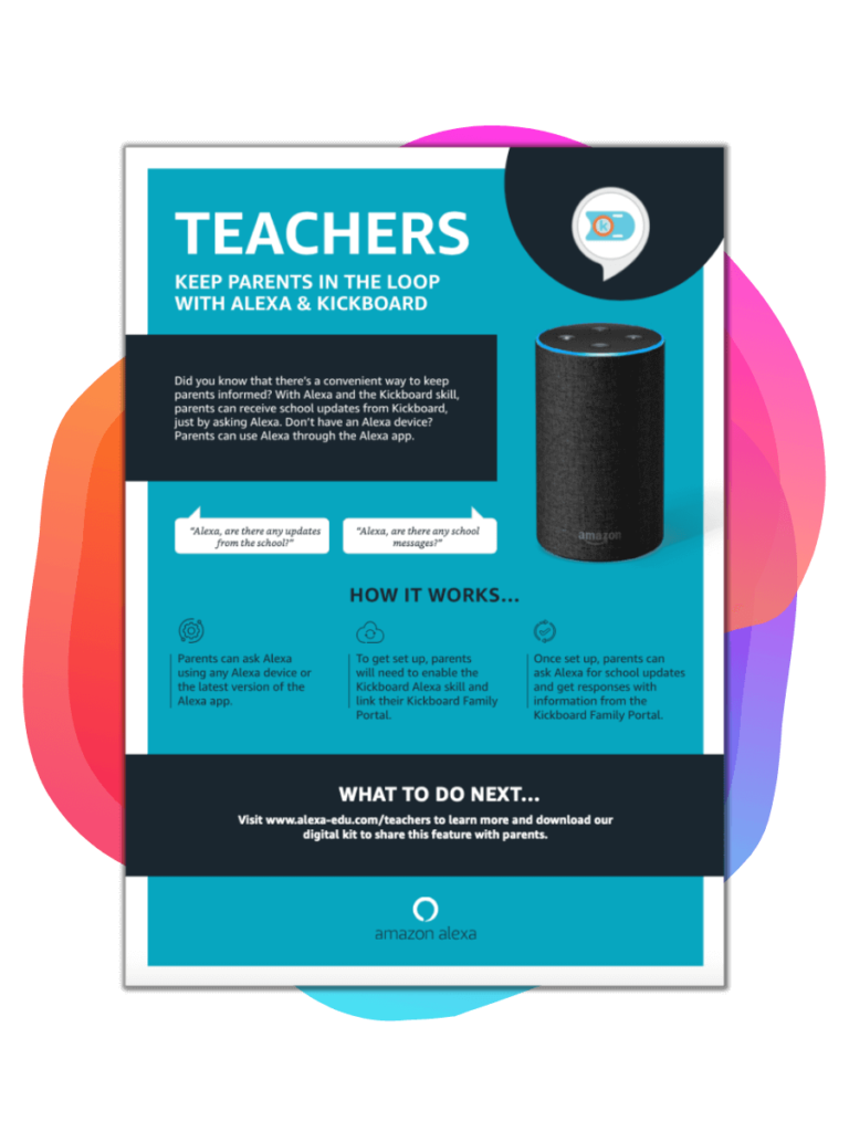 Amazon Alexa kickboard poster for teachers